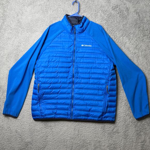Columbia Down Jacket Mens XL Blue 650 Full Zip - Picture 1 of 14